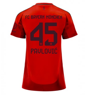 Bayern Munich Aleksandar Pavlovic #45 Primera Equipación Mujer 2024-25 Manga Corta